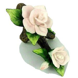 Dusty Pink Rose Bisque Porcelain Figure Collection Seymour Mann Signed Bernini